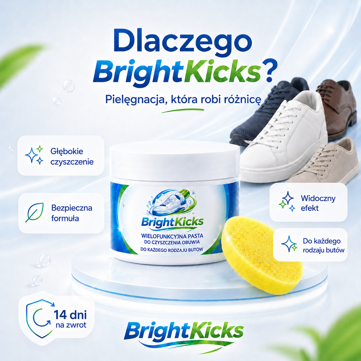BrightKicks™ – czyszczenie i odświeżenie każdego rodzaju butów
